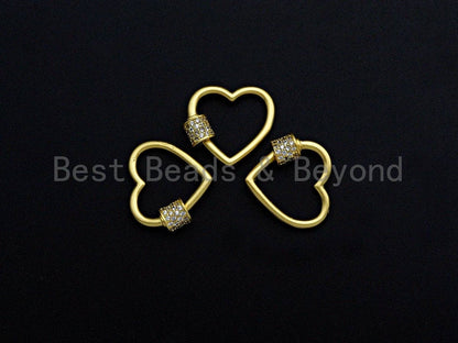 Clear CZ Micro pave Heart Shape Clasp, CZ Pave Heart Clasp,
