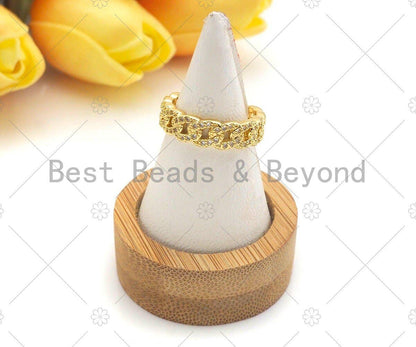 CZ Chain Link Adjustable Ring, Sku#LD41