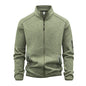 Zippered Pocket Long-sleeve Stand-collar Cardigan Sweatshirt