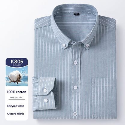 Men's Cotton Long Sleeve Oxford Woven Shirts