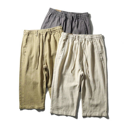 Casual Cool Breathable Cotton Linen Capri Pants
