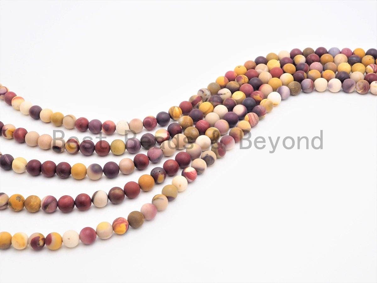 Natural Matt Smooth Round Mookaite beads, SKU#399M