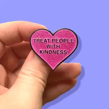 "Treat People with Kindness" Heart Enamel Pin