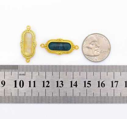 CZ Enamel Long Oval Charm, Sku#LY17