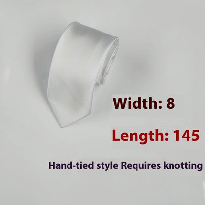 8cm Black Hand-tied Plain Suit Tie