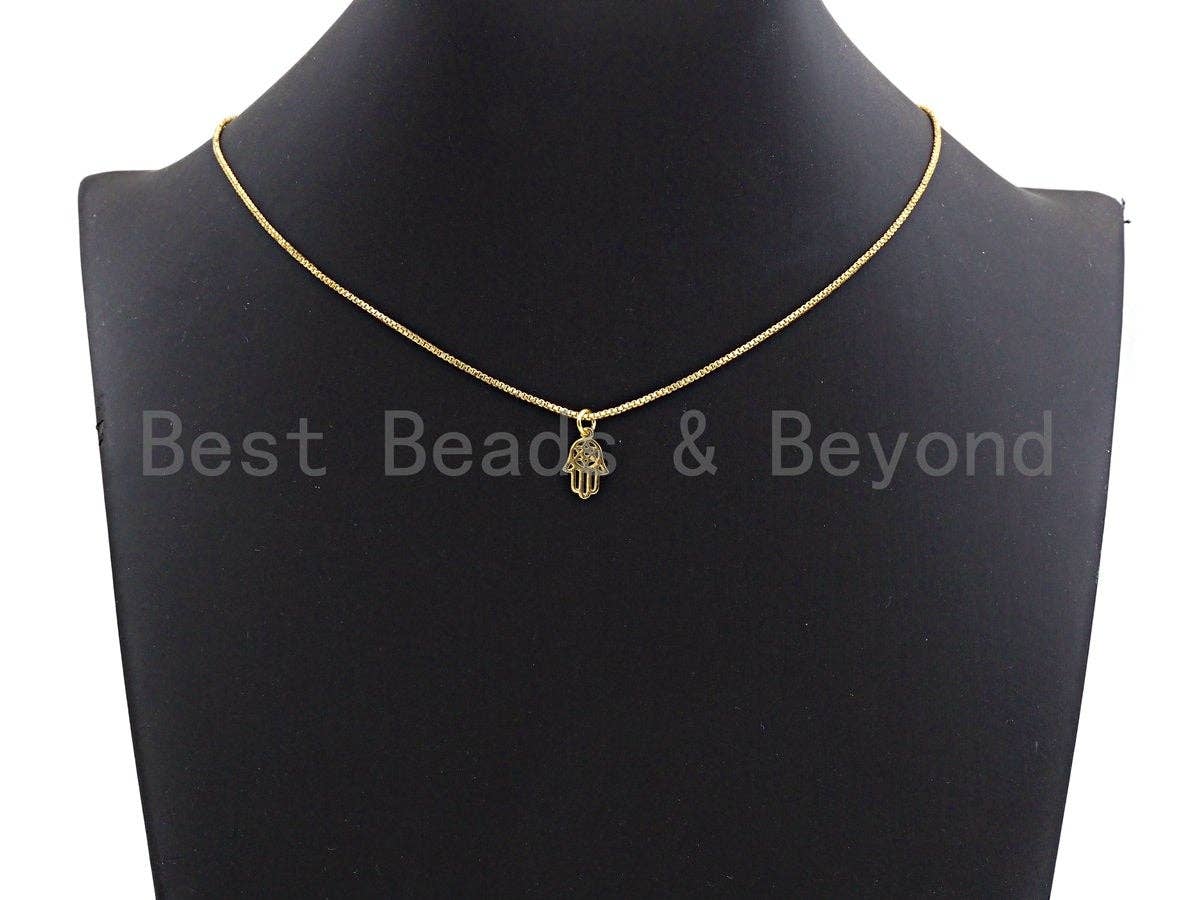 Hollow Out Hamsa Hand Shaped Pendant/Charm, Cubic Zirconia P