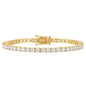 KISPER 24K White Gold Plated Tennis Bracelets for Women 3mm 4mm Cubic Zirconia Simulated Diamond Classic Tennis Bracelet Sizes 6.5-7.5 Inch (3mm Yellow Gold 6.5 inches)