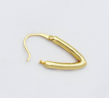 Gold Silver CZ Triangle Shape Earrings, Sku#JL122