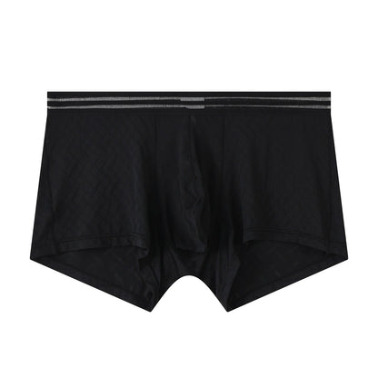 Mens Ice-silk Boxer Briefs Breathable And Cool-feel For Sports