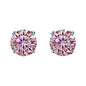 S925 Multicolor Moissanite 4-Prong Stud Earrings, 10 Color 0.5-3ct D-Grade VVS Certificate, Unisex Hypoallergenic Sterling Silver Gift
