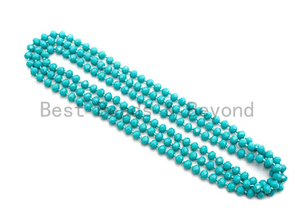 60 Extra Long Hand Knotted Crystal Necklace,Double Wrap Necklace, 5x8mm Rondelle Crystal Beads, SKU#D35