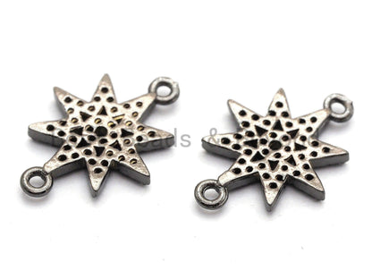 Black CZ Pave On Black Micro Pave Star Connector, Sku#A94