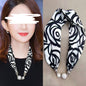 Magnetic Buckle Silk Women Scarf Pearl Necklace