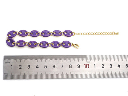 Enamel Hand Made Oval Anchor / Mariner Chain Bracelet, E520