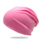 Solid-color Double-layer Pullover Beanie Thin Style
