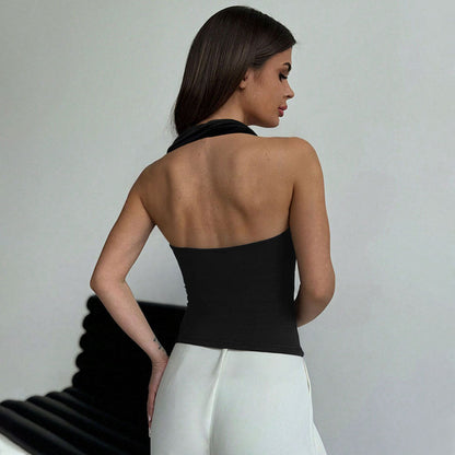 Fashion Spicy Girl Lace-up Vest For Inner Wear Or Outerwear, Beautiful Back Women's Top