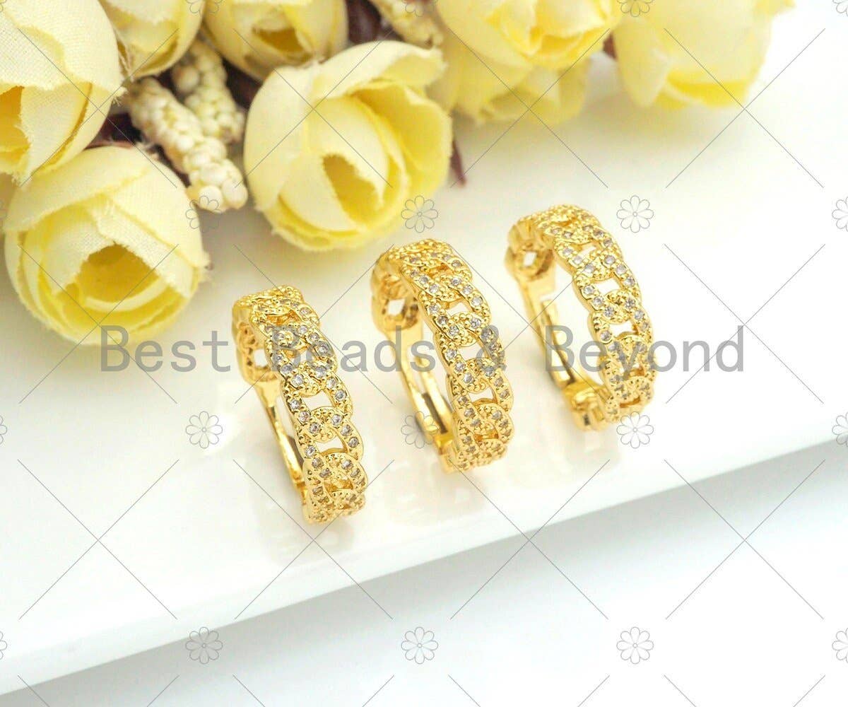 CZ Chain Link Adjustable Ring, Sku#LD41