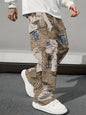Pink Camo Cargo Pants Printed Design Trendy Casual Loose-Fit Versatile And Breathable Trousers