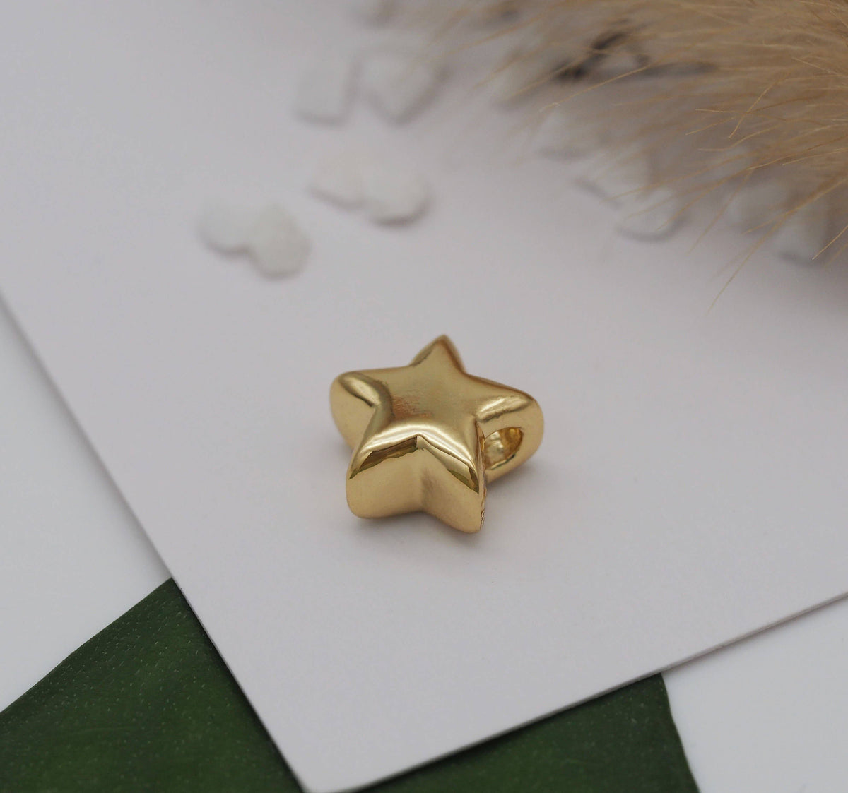Large Hole Five Point Star Charm, Sku#LD234