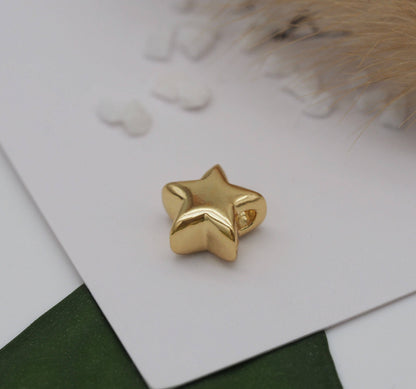 Large Hole Five Point Star Charm, Sku#LD234