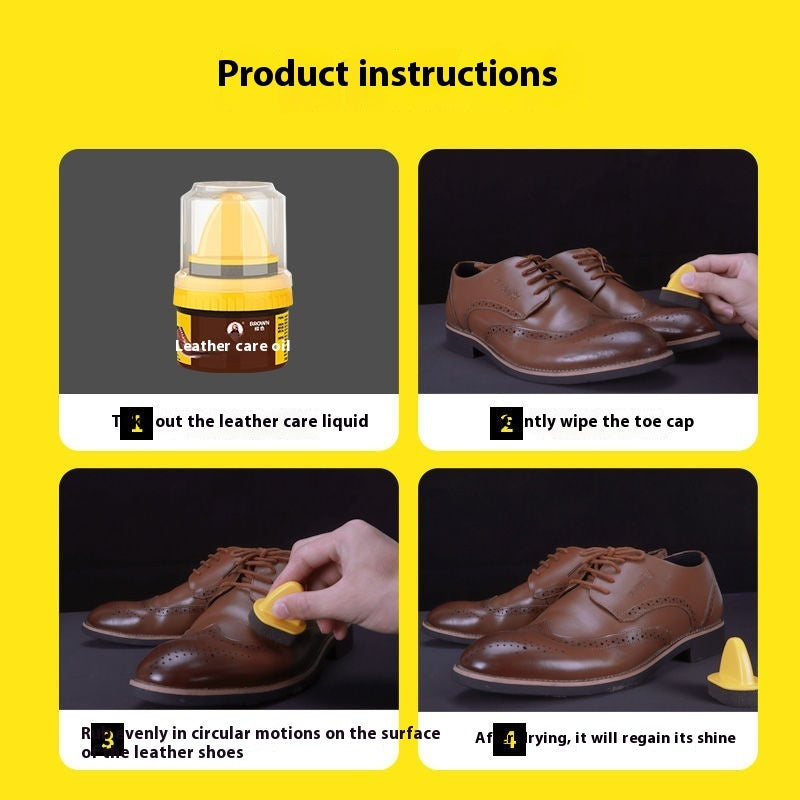 Leather Shoe Polish Sponge: Black, Brown, Natural, Colorless