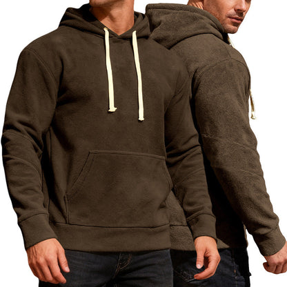 Mens Casual Sporty Loose-fit Hoodie With Pockets
