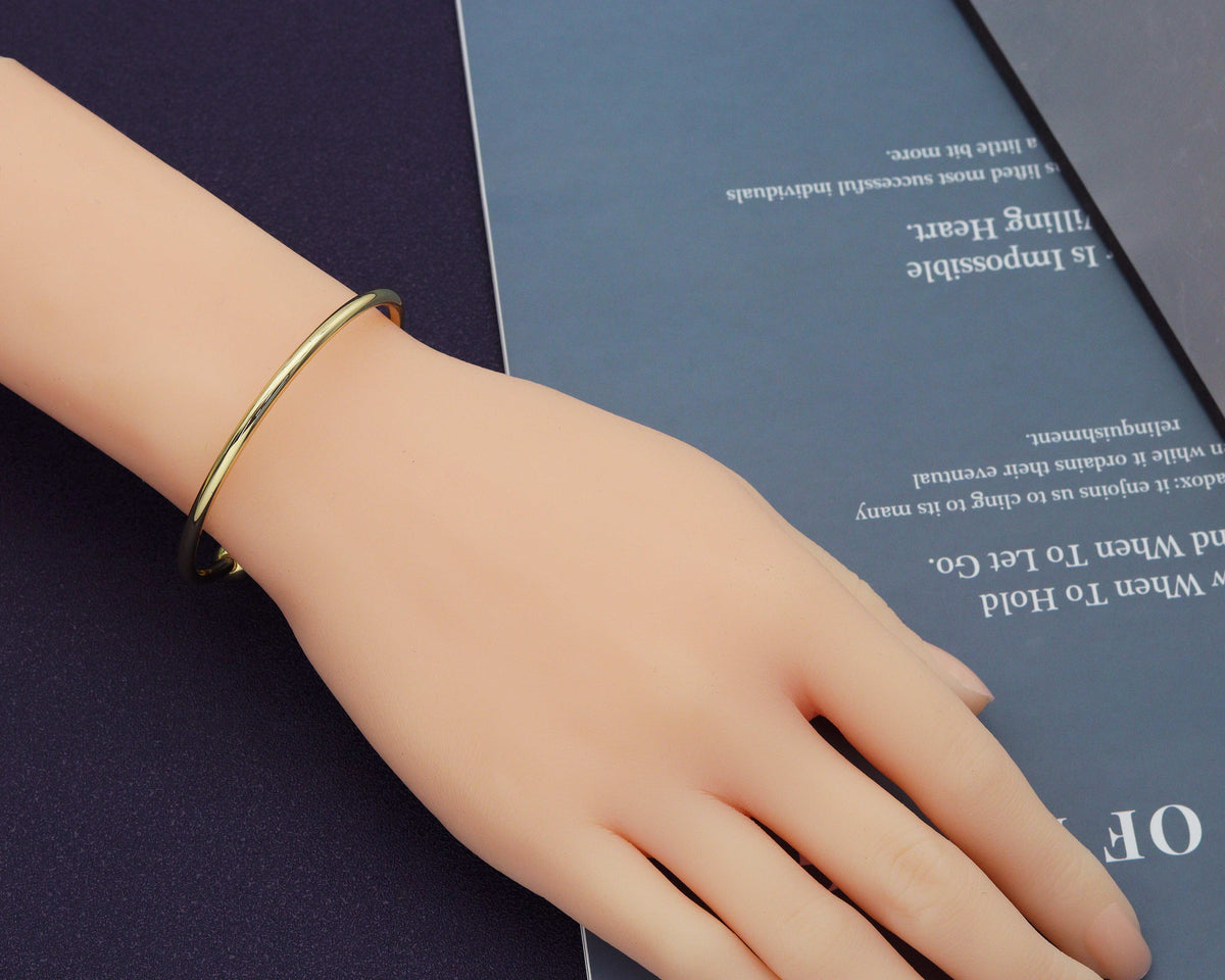 Gold Cuff Bangle bracelets with ball end, Sku#X292