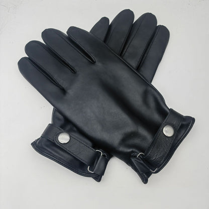 Mens Simple Stylish Waterproof Leather Gloves For Outdoor Cycling