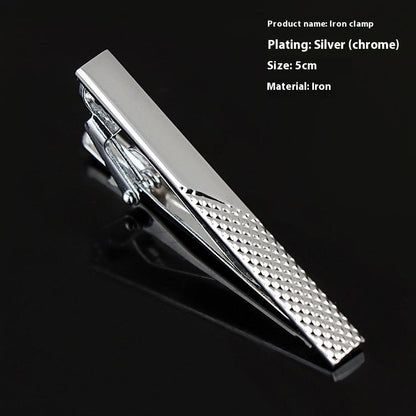 Men's Formal Wear Business Silver Simple Fashion Short Tie Clip