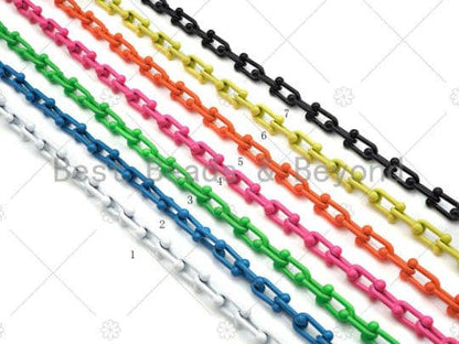 6x10mm Enamel Pop Chain, Colored Metal Necklace Chain, Retro