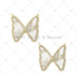CZ Mother of Pearl Butterfly Charm, Sku#LK576