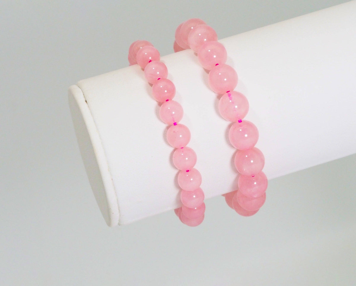 Genuine Madagascar Rose Quartz Stretchy Bracelet, Sku#EF275