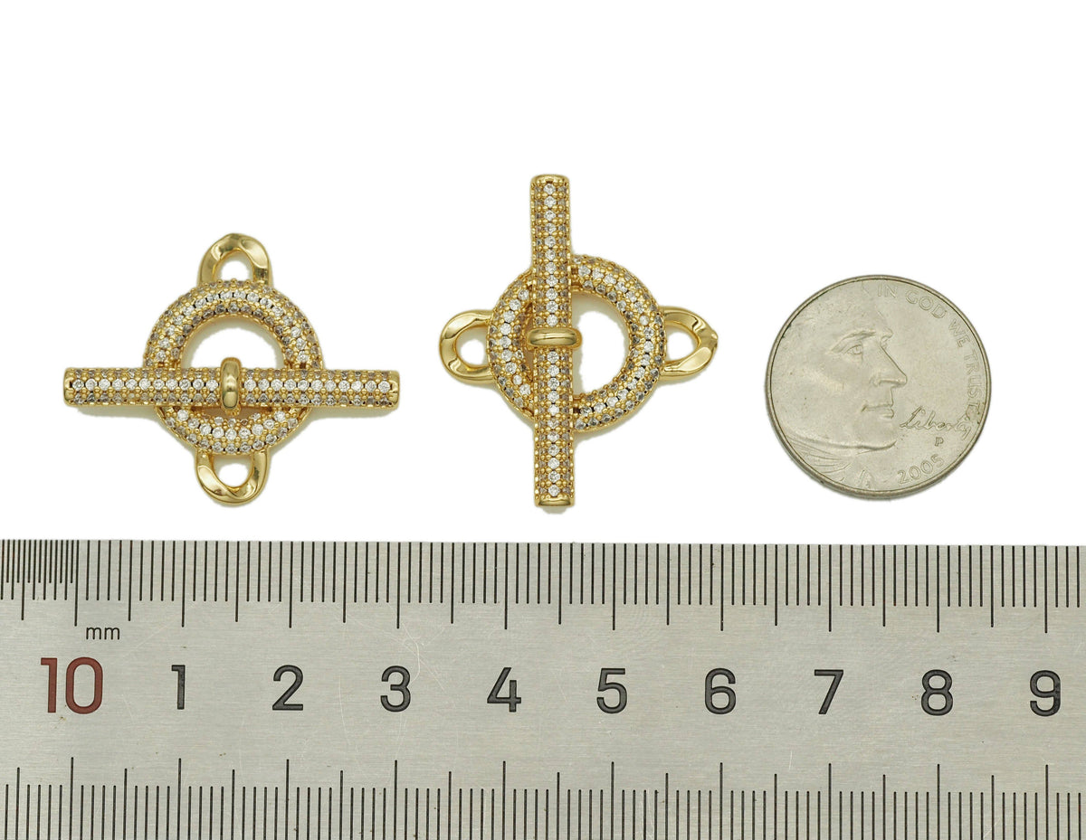 CZ Round Bar Bolt Pendant, Sku#LD219