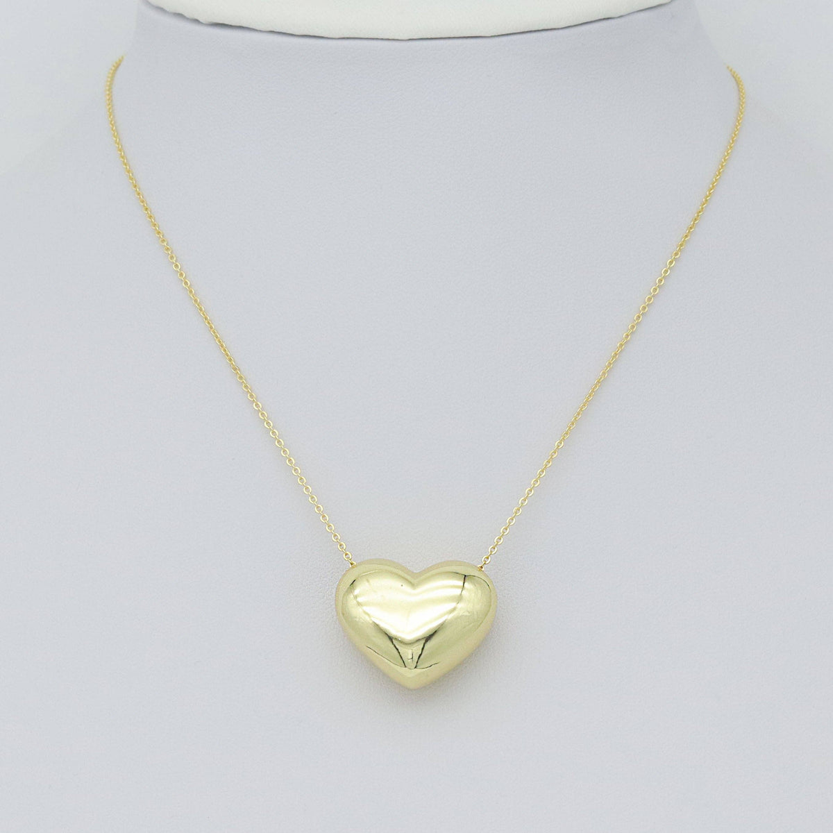 Gold  Puffy Heart Charm Pendant, Sku#LK991