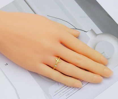 CZ Airplane Travel Ring, Sku#LD291