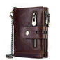 European and American first-layer kraft card bag men's short genuine leather wallet Father's Day gift