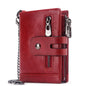 European and American first-layer kraft card bag men's short genuine leather wallet Father's Day gift