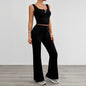 European and American yoga style sleeveless vest slightly flared pants set