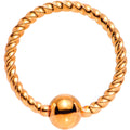 18G 5/16 Rose Gold Tone Anodized So Twisted Captive Style Seamless Ring