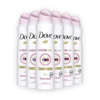 Dove Invisible Care Floral Touch Antiperspirant Deodorant Spray 150ML 30.42 Fl Oz (Pack of 6)
