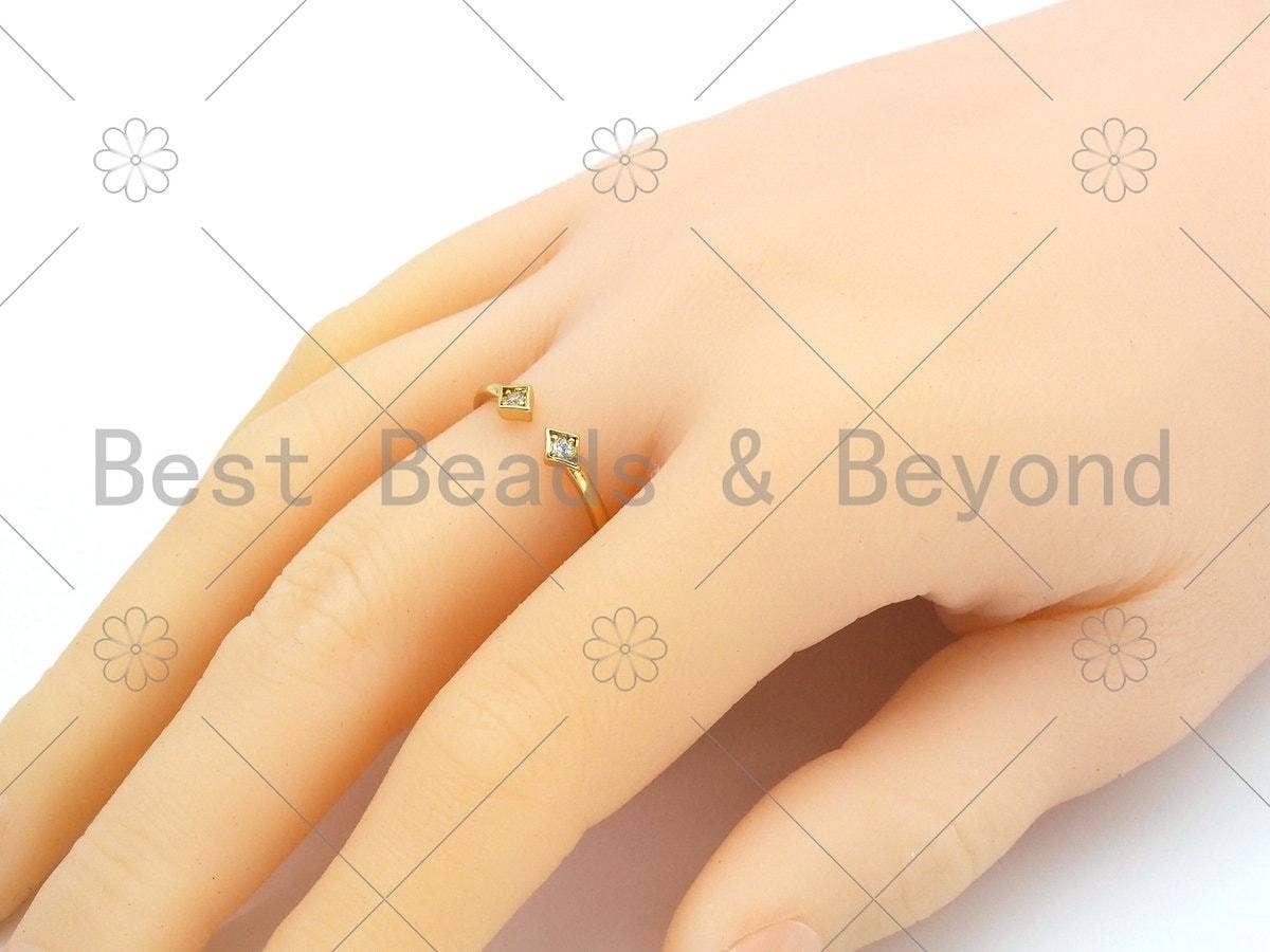 CZ Diamond Shape Adjustable Ring, Sku#X228