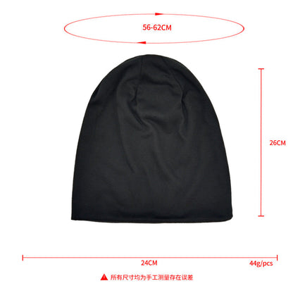 Solid-color Double-layer Pullover Beanie Thin Style