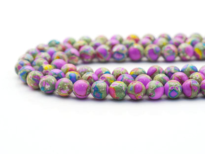 Natural purple blue yellow Jasper beads 8mm, mixed color bea