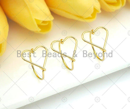 Gold  Heart Frame Adjustable Ring, Sku#261