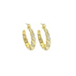 CZ Gold Twisted Line Hoop Earrings, Sku#LD518