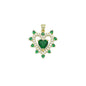 Green CZ Spike Heart Charm Pendant, Sku#LK1088