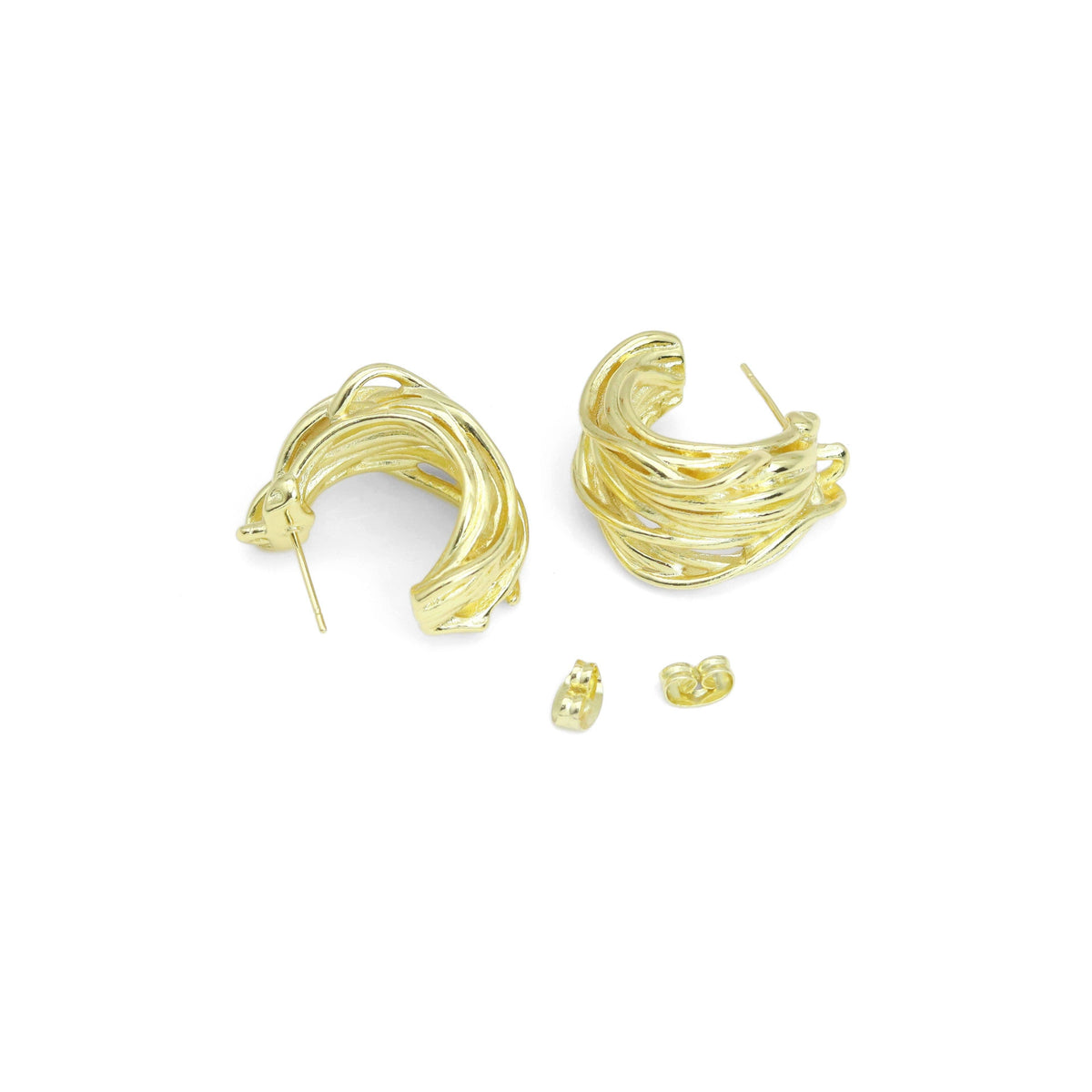 Gold Multi Wire Lines Earrings, Sku#LD565