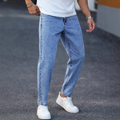 New Mens Light Blue Tapered Jeans
