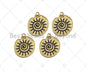 Black Enamel black cz swirl charm, 18K Gold Medallion Charm,Sku#L566