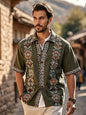 Retro style 3D printed Mens Short sleeve Shirt